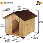 Ferplast Domus Maxi – Hundehütte aus Holz für den Außenbereich, 111,5 x 132 x 103,5 cm
