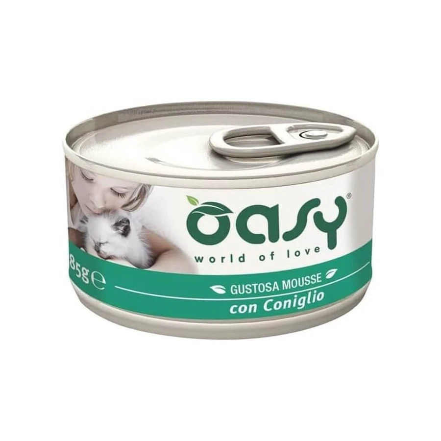 Oasy Wet Cat Caprice Rabbit - Volledig voer voor volwassen katten, 85 g