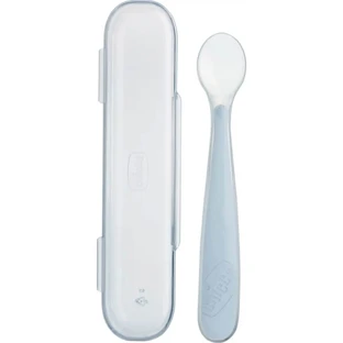 Chicco Soft Silicone Spoon, 6m+, Gray