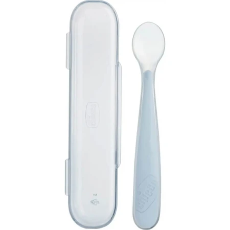 Chicco Soft Silicone Spoon, 6m+, Gray