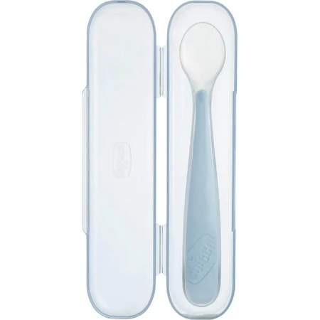 Chicco Soft Silicone Spoon, 6m+, Gray