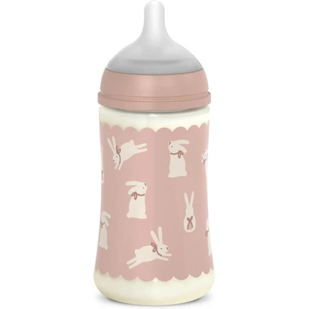 Suavinex Wonderland – Babyflasche „Slow-Flow Pink Rabbit“, 270 ml