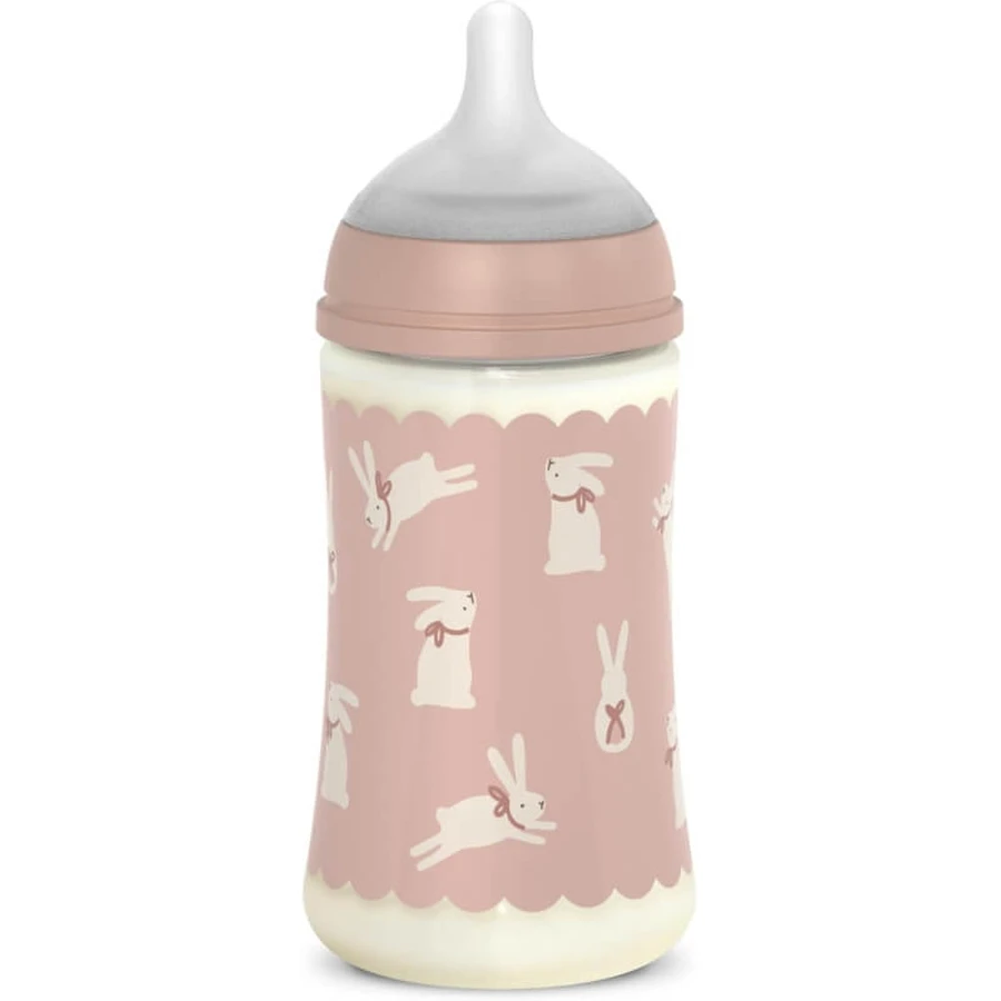 Suavinex Wonderland – Babyflasche „Slow-Flow Pink Rabbit“, 270 ml