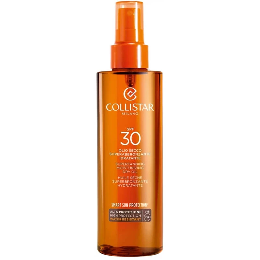 Crème solaire Collistar SPF 30 : Huile hydratante sèche pour un bronzage intense, haute protection, 200 ml
