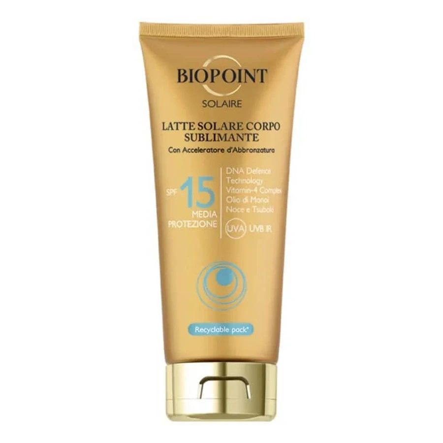 Biopoint Sunscreen Lotion SPF 15, Body Lotion, Medium Protection, 200 ml