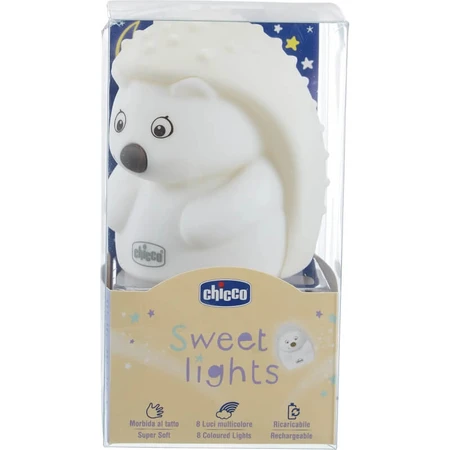 Chicco Sweet Light - Luz nocturna recargable con forma de erizo