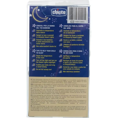 Chicco Sweet Light - Luz nocturna recargable con forma de erizo