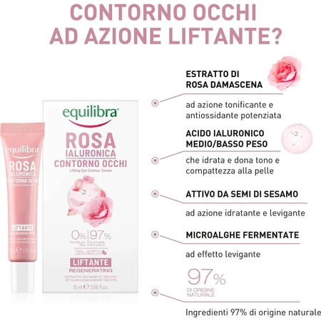 Equilibra Hyaluronic Rose - Lifting Eye Cream 15 ml