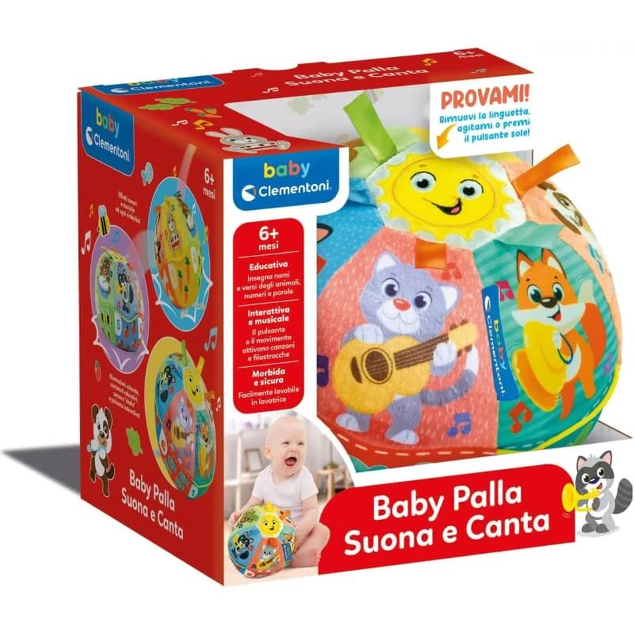 Clementoni Baby: Ball, der Musik spielt und singt – Lernspielzeug für Kinder ab 6 Monaten