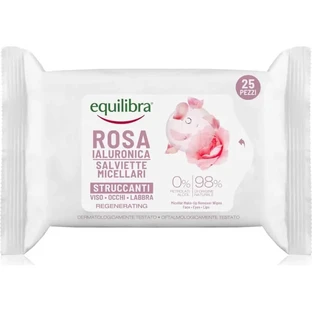 Equilibra Hyaluronic Rose - 25 toallitas desmaquillantes micelares