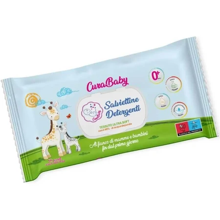 Curababy - 72 lingettes nettoyantes pour bébés et jeunes enfants