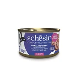 Schesir Cat Complete Nutrition: Tuna and Beef Strips with Plain Rice - Wet Cat Food, 85 g