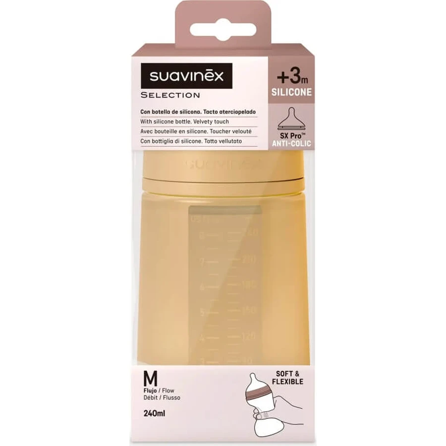 Suavinex Selection Color Essence 3m+ - 240 ml siliconenfles - Mango