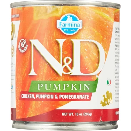 Farmina N&amp;d Pumpkin Adult Huhn, Kürbis und Granatapfel – Alleinfuttermittel für erwachsene Hunde, 285 g