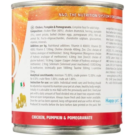 Farmina N&amp;d Pumpkin Adult Huhn, Kürbis und Granatapfel – Alleinfuttermittel für erwachsene Hunde, 285 g