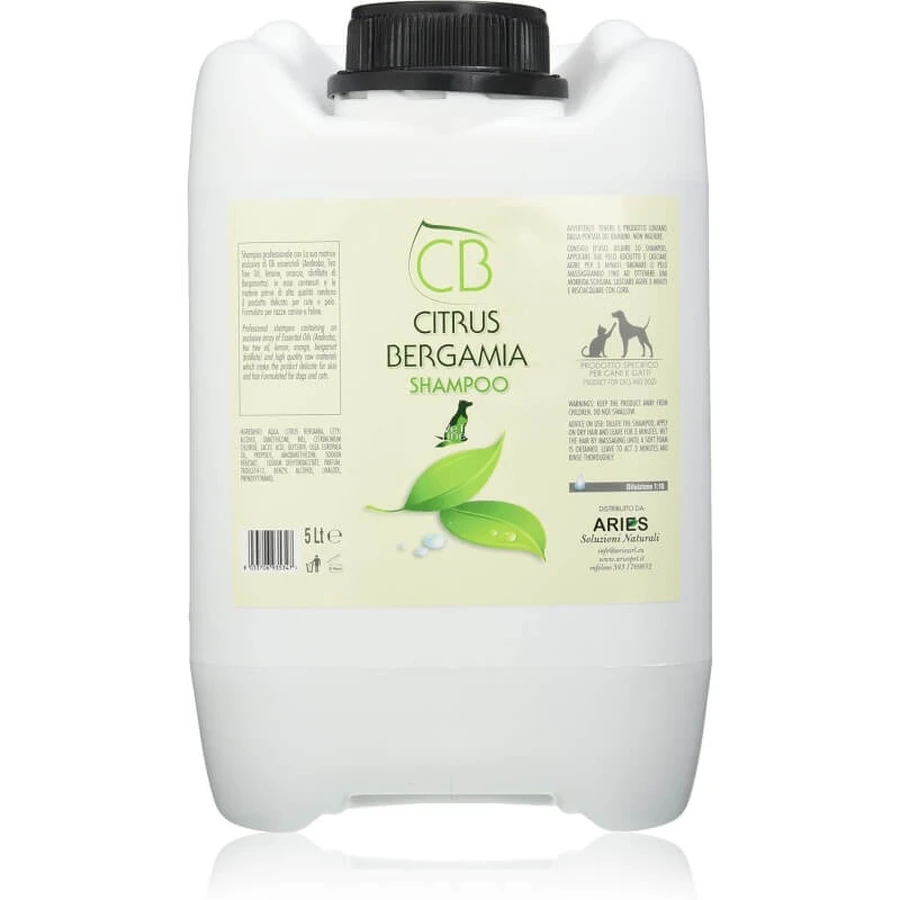 Aries biopetcosmetic Citrus bergamia - Zuiverende shampoo voor honden en katten, 5 L