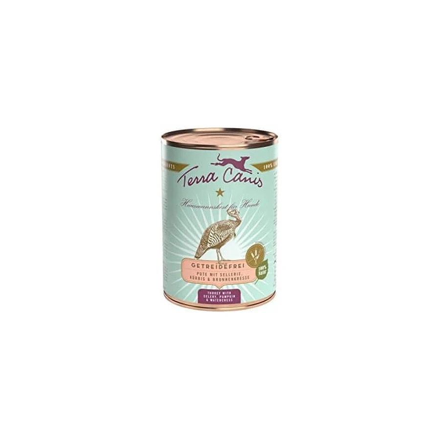 Terra Canis Grain-Free Turkey - Complete Food for Adult Dogs with Grain Intolerances, 400 g
