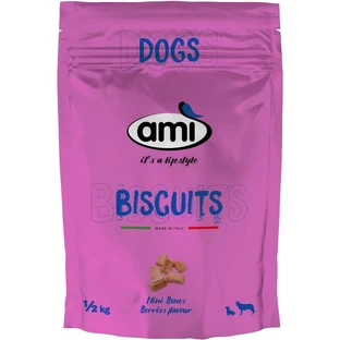 Ami, le choix naturel : biscuits Ami Mini aux fruits des bois - Biscuits pour chiens, 500 g