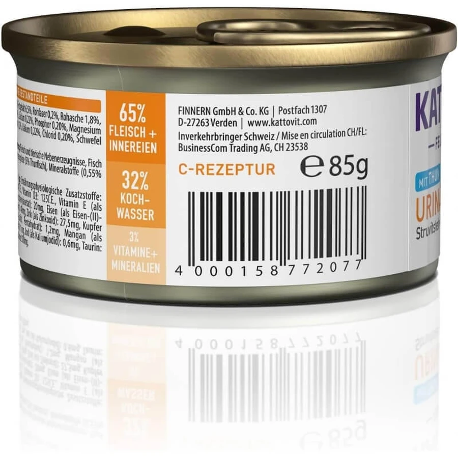 Kattovit Urinary Tuna Pâté - Complete Food for Cats with Kidney Failure, 85 g