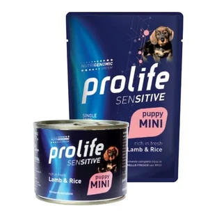Prolife Sensitive Puppy Cordero y Arroz - Alimento completo para cachorros de razas pequeñas con sensibilidad, 100 g