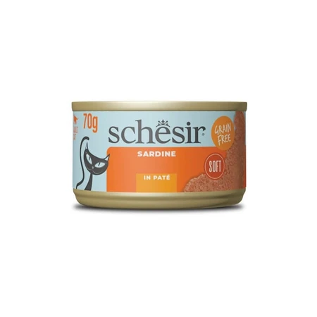 Schesir Paté de sardinas - Pienso completo para gatos, 70 g