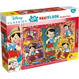 Lisciani Pinocchio doppelseitiges Bodenpuzzle, 108 Teile, 70 x 50 cm