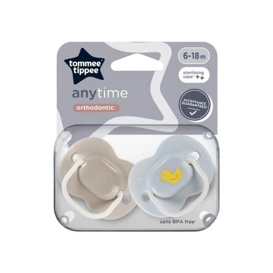 Tommee Tippee Anytime – kieferorthopädisch, 2 Schnuller, 6–18 Monate