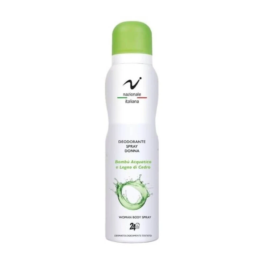 Marca nacional italiana Water Bamboo and Cedarwood - Desodorante en spray para mujer, 150 ml