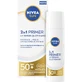 Nivea, protector solar facial SPF 50+, sérum diario 2 en 1 con base UV, protección muy alta, 30 ml