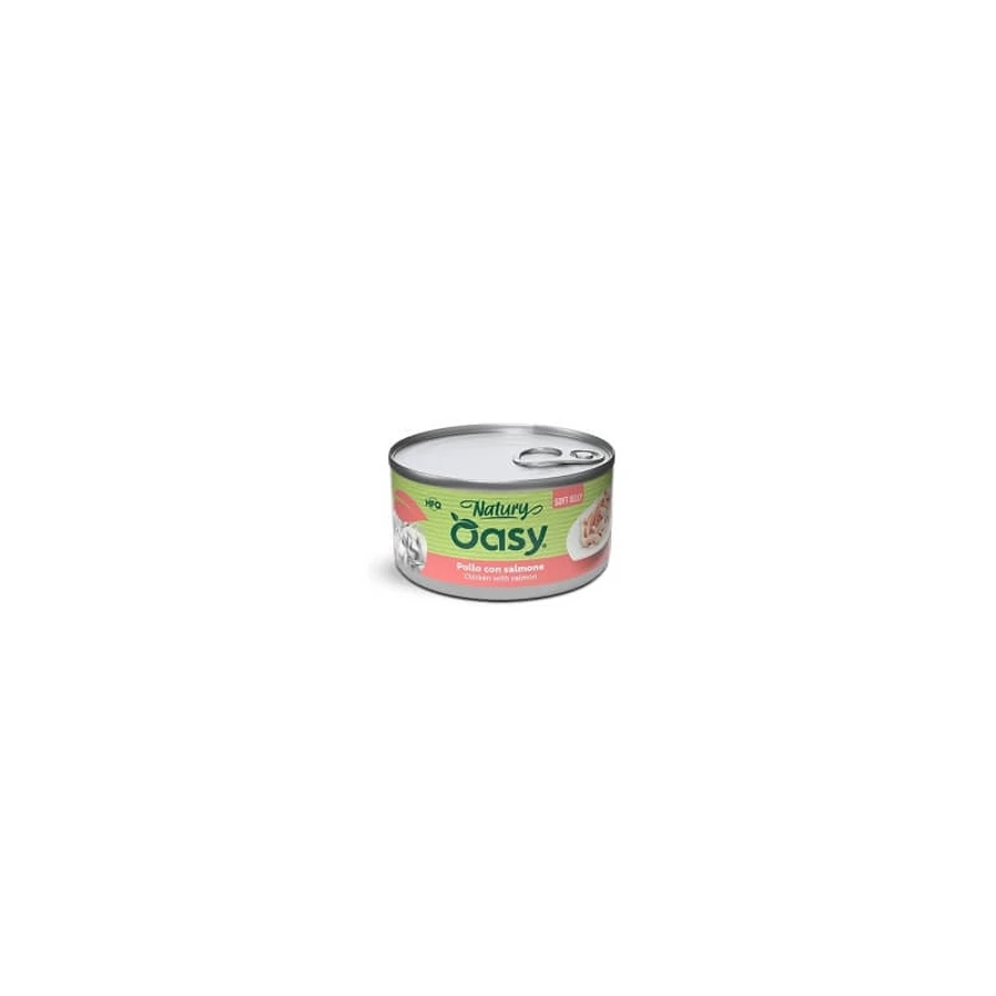 Oasy Wet Cat Natury Soft Jelly Chicken with Salmon - Complementary Food for Adult Cats, 150 g