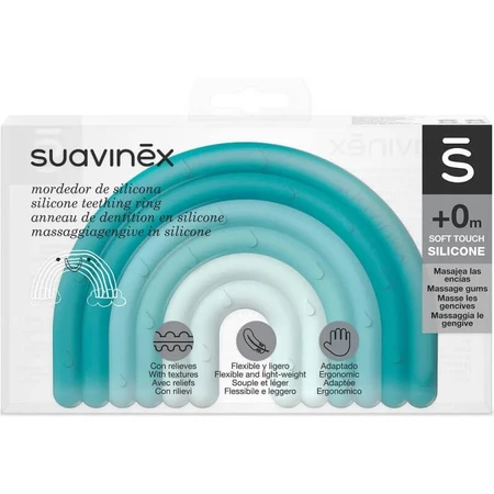 Suavinex Bleu clair arc-en-ciel - Anneau de dentition