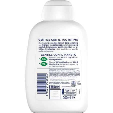 Neutro Roberts Delicato - Gel íntimo con extracto de manzanilla, 200 ml