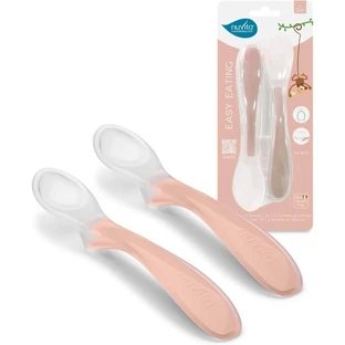 Nuvita 2 Silicone Weaning Spoons, 0m+, Pink