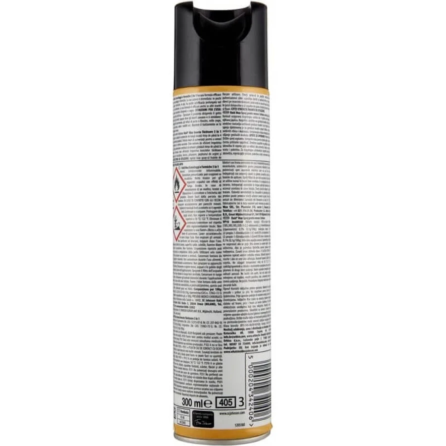 Raid Max 3 en 1 - Spray contra cucarachas y hormigas, 300 ml