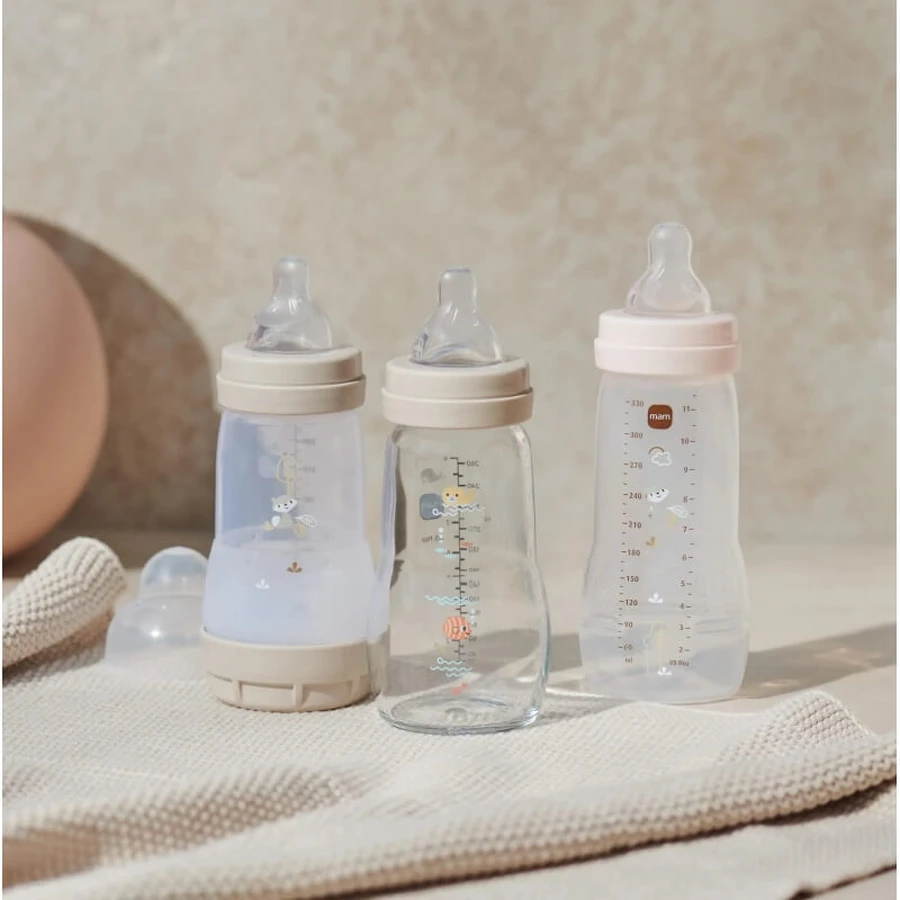 Mam Easy Active Baby Bottle - 330 ml baby bottle with silicone nipple, neutral