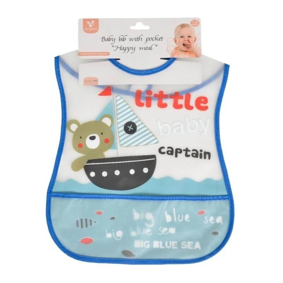 Cangaroo Happy Meal - Blue Waterproof Silicone and EVA Bib
