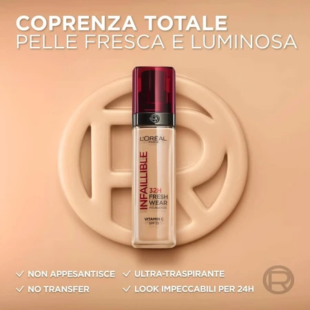 L’Oréal Paris Infaillible 24h Fresh Wear – fond de ten lichid – nr. 20 ivoire