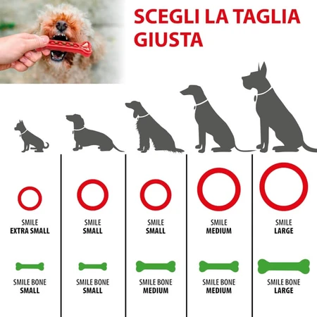 Ferplast Smile Large - Dental Ring with Bicarbonate Crystals and Meat Flavor for Oral Hygiene in Large Dogs