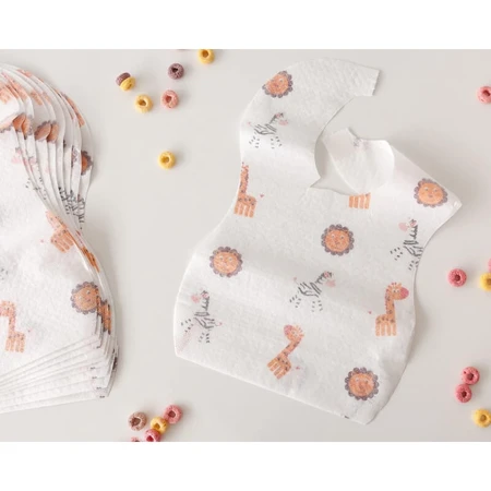 Kiokids 10 Disposable Bibs with a Crumb-Catching Pocket