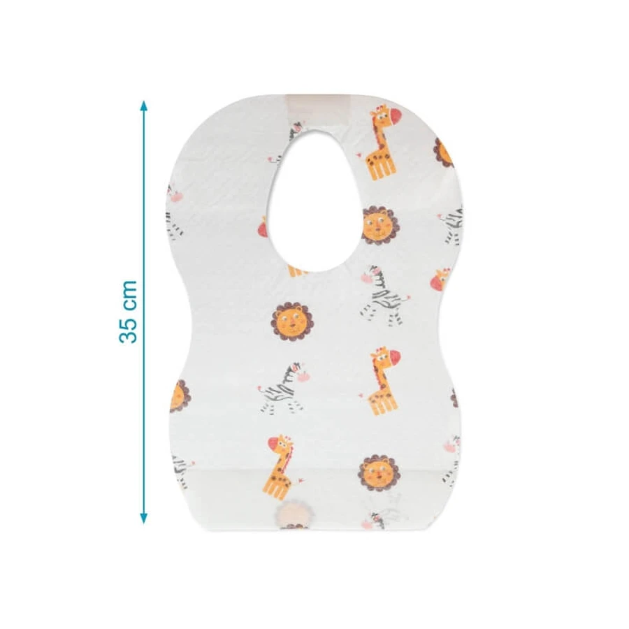 Kiokids 10 Disposable Bibs with a Crumb-Catching Pocket