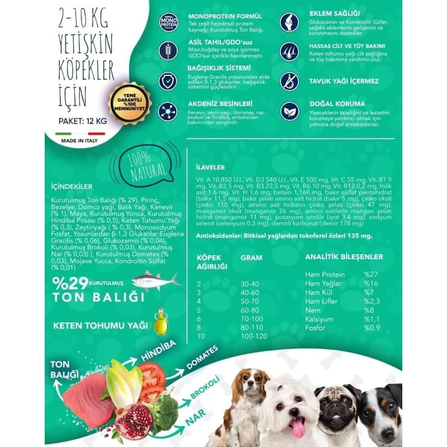 Exclusion Mediterraneo Single-Protein Formula for Small Breed Adults with Tuna - Complete Food for Adult Small-Breed Dogs, 2 kg