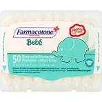 Limpiador de oídos para bebés Farmacotone con protector, 50 bastoncillos
