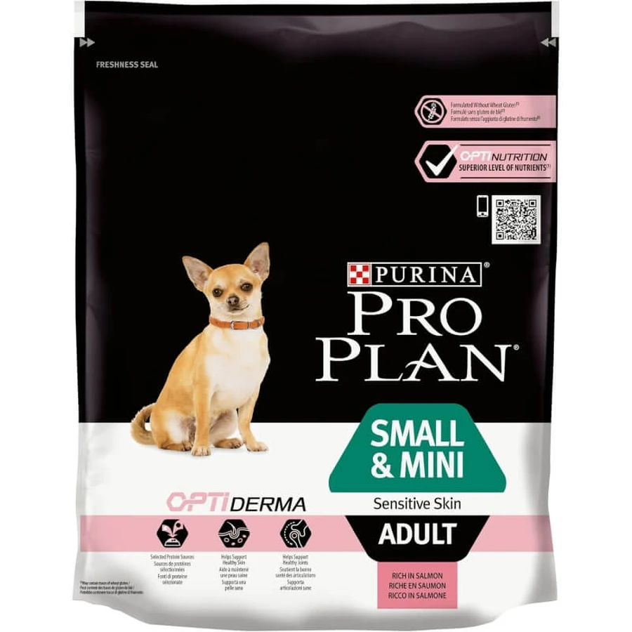 Purina Pro Plan Sensitive Skin Optiderma Lachs – Alleinfuttermittel für erwachsene Hunde kleiner und sehr kleiner Rassen, 700 g
