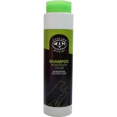 Merini Maurizio Over Line Bio Keratin Color - Shampooing pour chiens à poil noir ou teinté, 250 ml