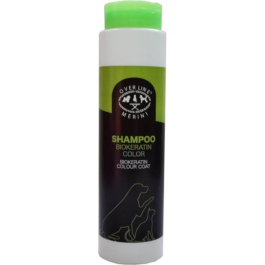 Merini Maurizio Over Line Bio Keratin Color - Shampooing pour chiens à poil noir ou teinté, 250 ml