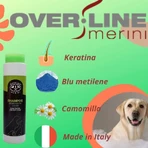 Merini Maurizio Over Line Bio Keratin Color - Shampooing pour chiens à poil noir ou teinté, 250 ml