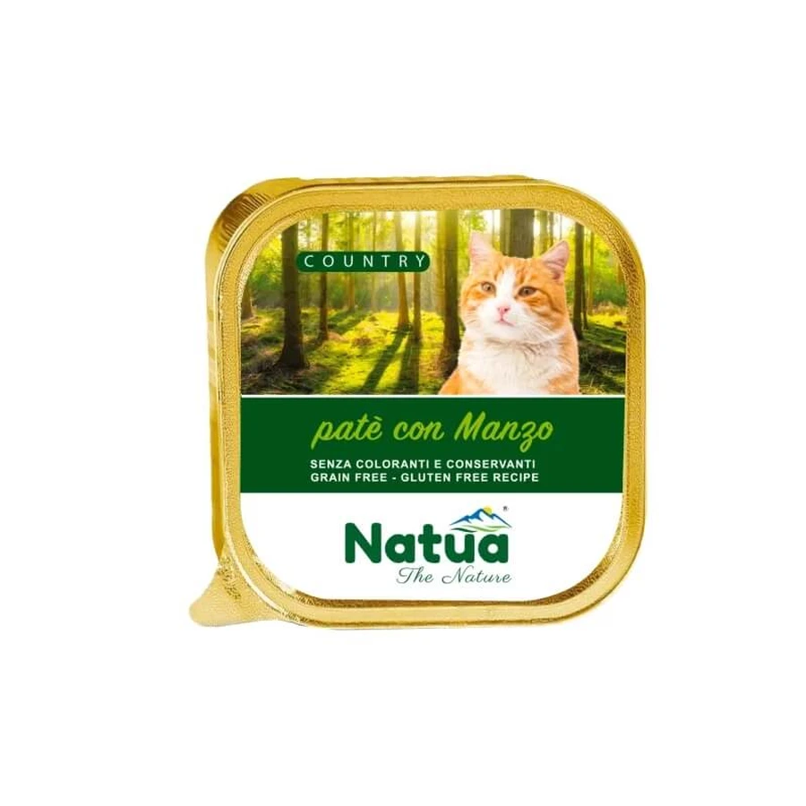 Natua The Nature Country Rindfleischpastete – Alleinfuttermittel für ausgewachsene Katzen, 100 g