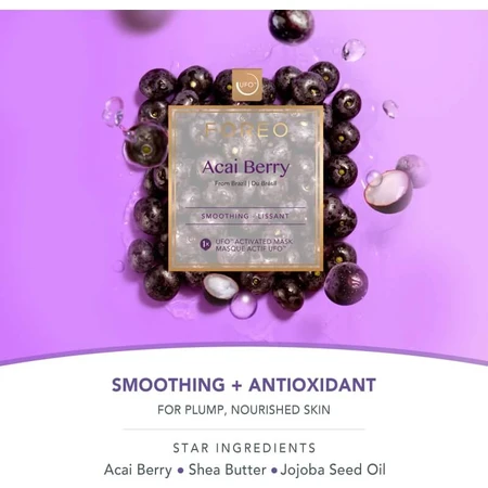 Foreo Acai Berry UFO Activated Masks - 6 smoothing masks, 6 g each