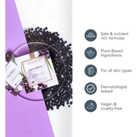 Foreo Acai Berry UFO Activated Masks - 6 smoothing masks, 6 g each