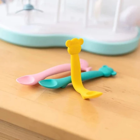 Suavinex Monkey - Cuillère en silicone - Verte